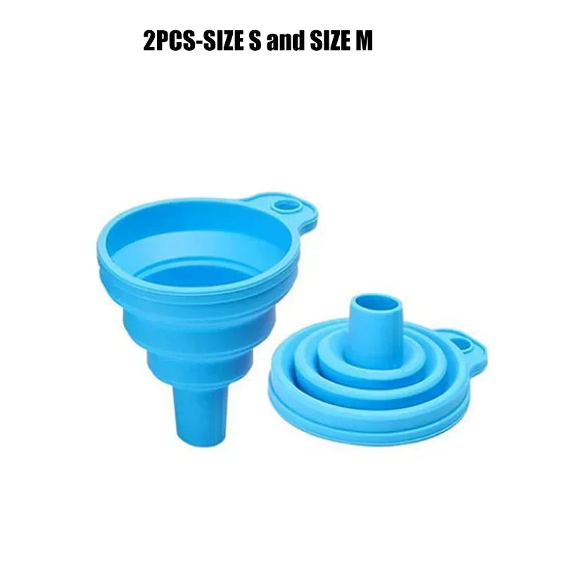 Kitchen Silicone Funnel  Foldable Funnel for Filling Water Bottle With Liquid Transfer Portable Oil Pot Funnel Kitchen Gadgets
