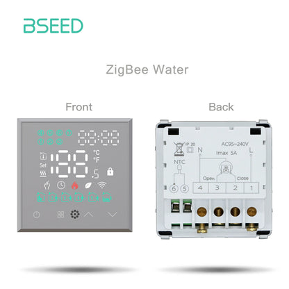 BSEED Zigbee Electric Floor Heating Thermostat LED Sensor Water Gas Boiler Smart Temperature Controller Without Frame Tuya Alexa.