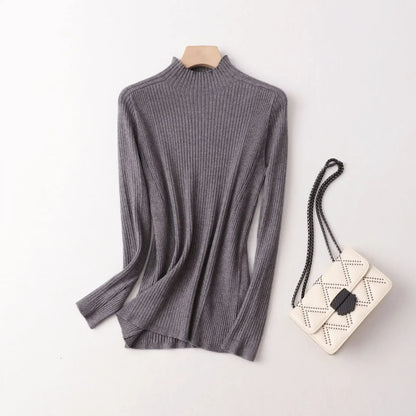 Yuyue Autumn and Winter Silk Cashmere Blended Turtleneck Sweater Women's Korean Version Fashion Slim-fit Pullover Long-sleeved F