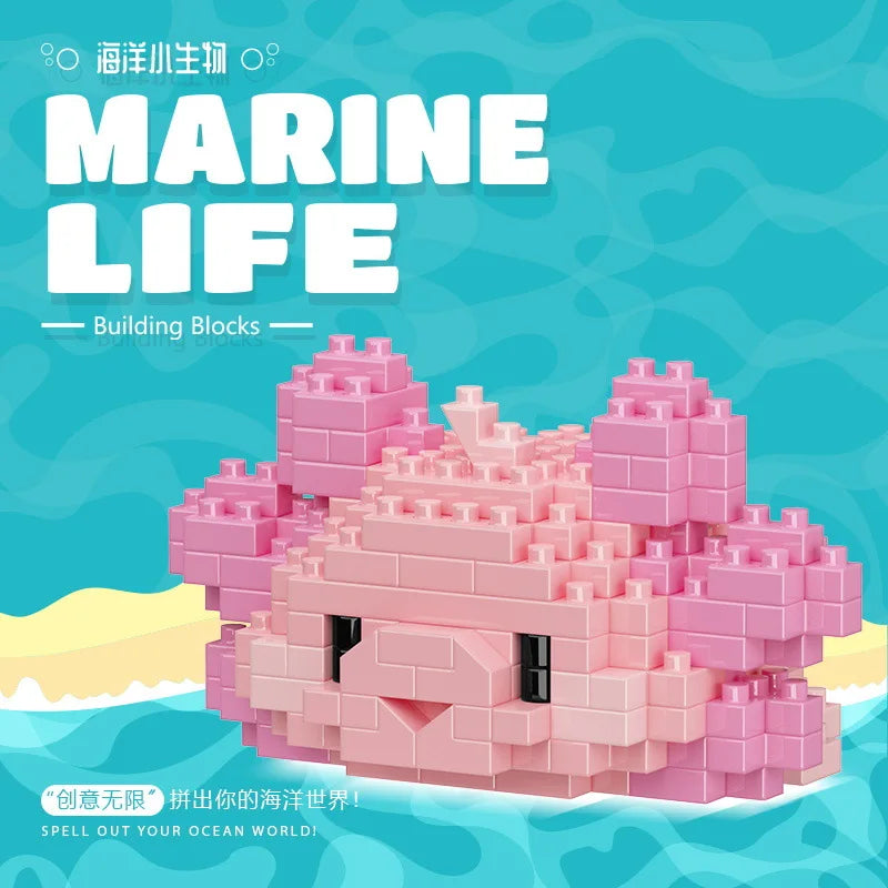 Marine Animals Micro Particle Building Blocks Toys for Children 6 to 10 Years Animal Diy Assembled Toys Puzzle Games Child Gifts.