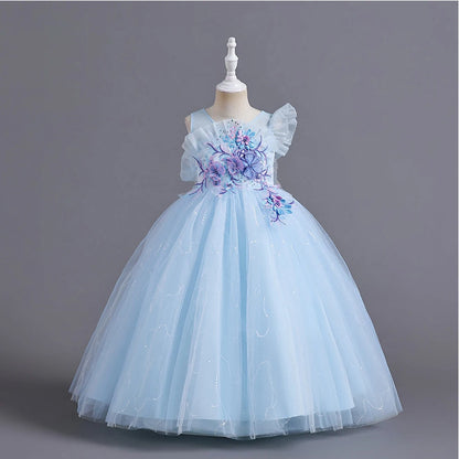 HETISO Kinder Elegantes formelles Kleid Mädchen Blume Prinzessin Party Abendkleid Geburtstag Festliches Neujahrskleid für Kinder 12 14 Jahre.