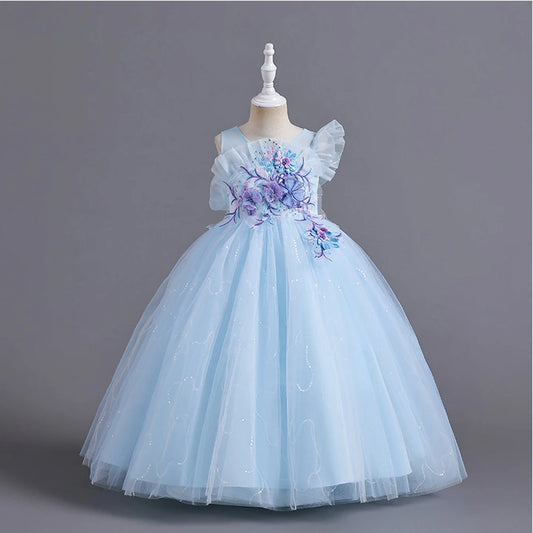 HETISO Kinder Elegantes formelles Kleid Mädchen Blume Prinzessin Party Abendkleid Geburtstag Festliches Neujahrskleid für Kinder 12 14 Jahre.