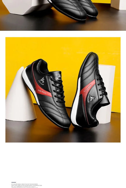 Men Shoes Flat Sports Shoes Lightweight Flat Shoes Simple Fashion Travel Shoes Walking Leather Running Shoes Sneakers.