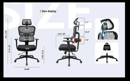 NEWTRAL Chair Standard NT001 Adaptive Unterrückenstütze Ergonomischer Stuhl, verstellbare Armlehnen-Kopfstütze, Nylonbasis Hohe Qualität