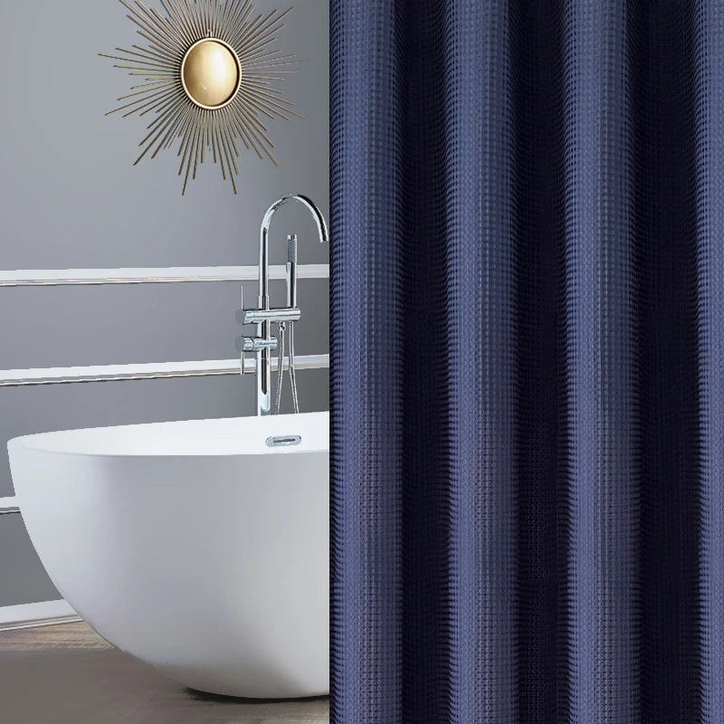 Verdickter, einfarbiger Waffel-Duschvorhang, porenfrei, doppelseitig, wasserdicht und schimmelförmig, geeignet für Toilette und Badezimmer