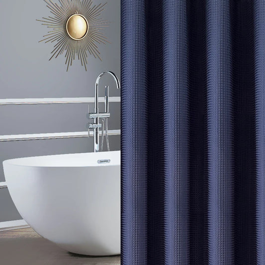 Verdickter, einfarbiger Waffel-Duschvorhang, porenfrei, doppelseitig, wasserdicht und schimmelförmig, geeignet für Toilette und Badezimmer