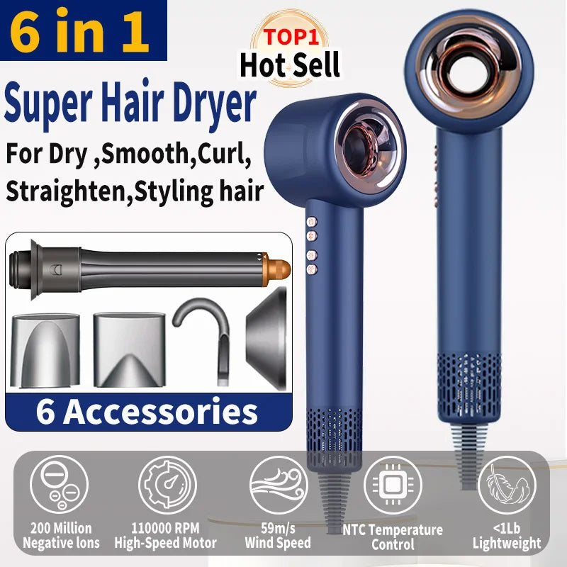 220V Super Hair Dryer 1600W Leafless Hair dryer Personal Hair Care Styling Negative Ion Tool Constant Anion Electric Hair Dryers