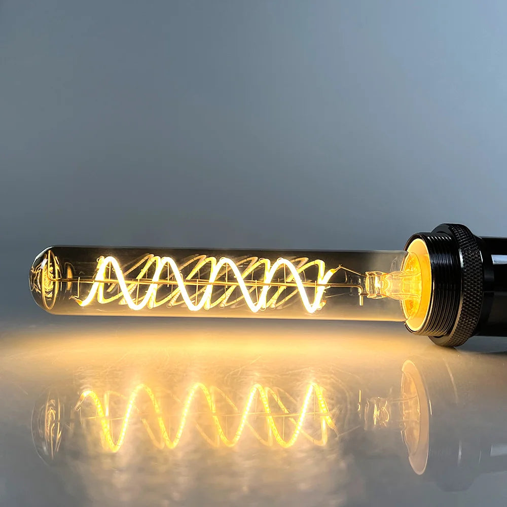 TIANFAN Led Bulbs Vintage Light Bulb ST64 G80 G95 Long Tube Edison Bulb 4W Dimmable 220/240V E27 Smoke Glass 2700K Warm White.