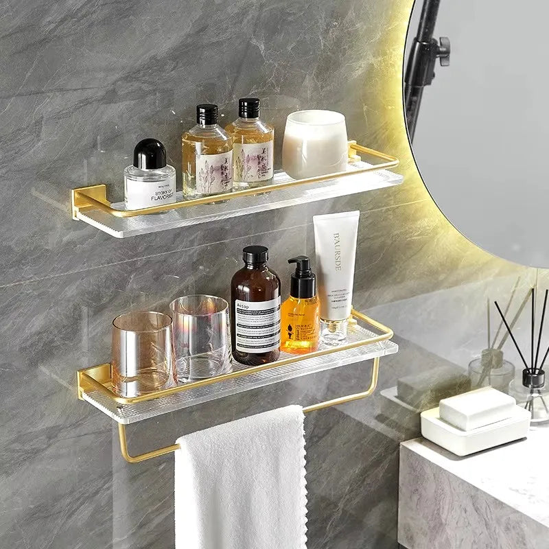 Punch-freies Luxus Badezimmer Regal Regale Wand Shampoo Kosmetische Lagerung Rack Für Küche Halter Platz Acryl Organizer