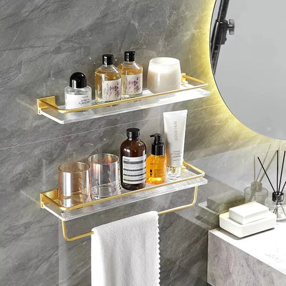 Punch-freies Luxus Badezimmer Regal Regale Wand Shampoo Kosmetische Lagerung Rack Für Küche Halter Platz Acryl Organizer