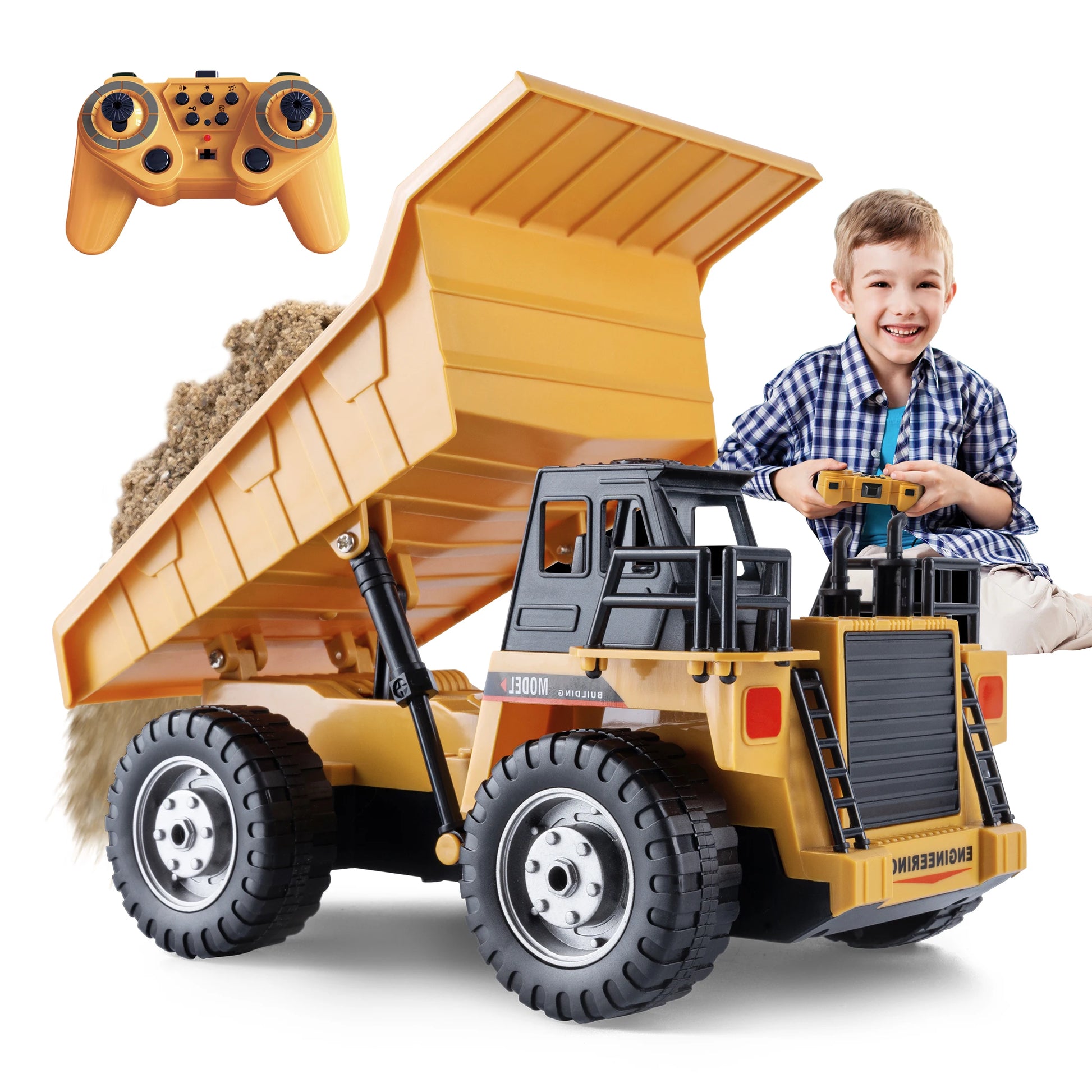 New 2.4G Remote Control Excavator Dump Truck RC Model Car Toy Professional Alloy Plastic Simulation Construction Vehicle for Kid.