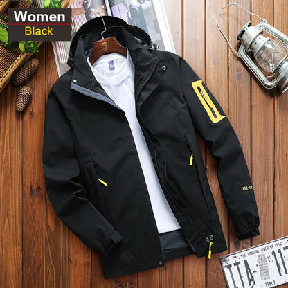 CHRLCK Men's Waterproof Hiking Jacket Women Windproof Windbreaker Breathable Camping Hunting Running Trekking Fishing Coats