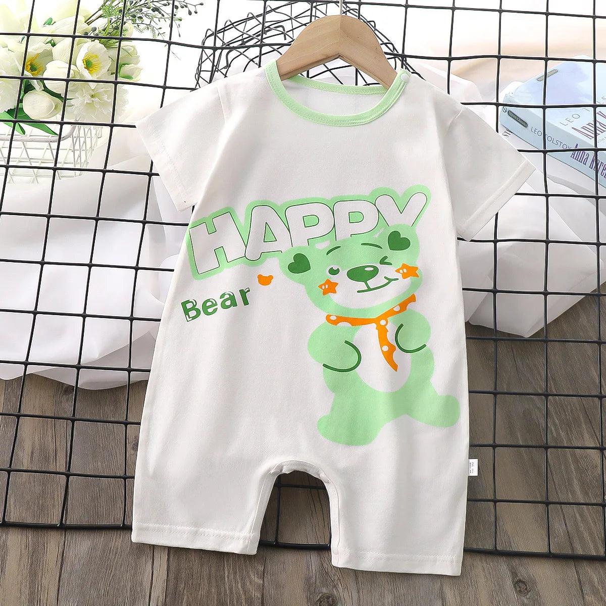 Neugeborenen Sommer Baby Junge Mädchen Cartoon Kurzarm Spielanzug-bodysuit Overall Overall Einem Stück Outfit Kleidung.