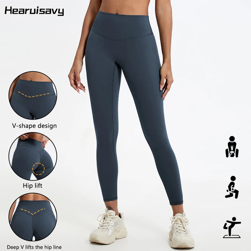 Hearuisavy Super Soft Fabrics High Waist Leggings Quick-Dry Gym Yoga Pants Running Workout Tights Push Up Sports Leggings Women.