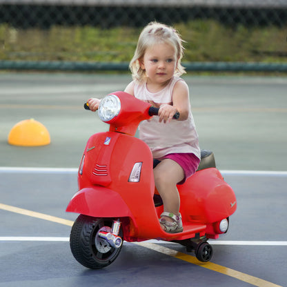 Homcom Vespa Electric Motorcycle for Children 18-36 Months with Headlight Horn 66.5X38X52Cm.