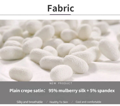 Woman Silk Shirt Long-sleeved Satin Women Blouse 19mm Mulberry Silk Blouse Loose Versatile Base Shirt 95% Natural Silk+5%Spandex.