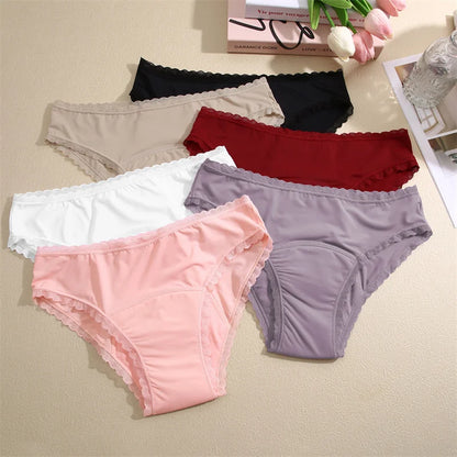Women Sexy Lace Leak Proof Menstrual Period Panties Physiological Antibacterial Briefs Pants Leakproof Female Period Underwear.