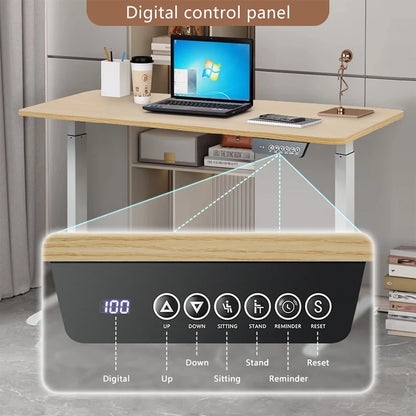 Höhenverstellbarer Schreibtisch mit Bewegung, elektrisch, zum Sitzen und Aufstehen, Computertisch, moderner, anhebbarer, motorisierter Gaming-Desktop, Heimbüro-Schreibtische