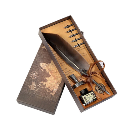 Retro Vintage Kalligraphie Feder Dip Stift Brunnen Stifte Schreiben Tinte Set Kreative Schreibwaren Quill Stift Kunst Liefert Handwerk Geschenke.