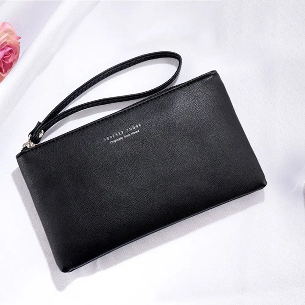 Women PU Leather Zip Coin Bag Wallet Long Purse Pouches.