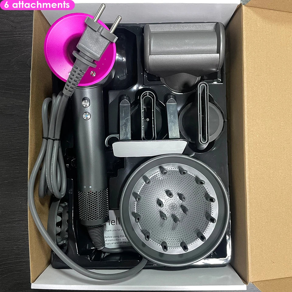 Diffuser Hairdryer Ionic Professional Electric Hair Dryer Leaf Heat Blow Drier With Diffuser Leafless Ion Air Blower Woman 5in1.