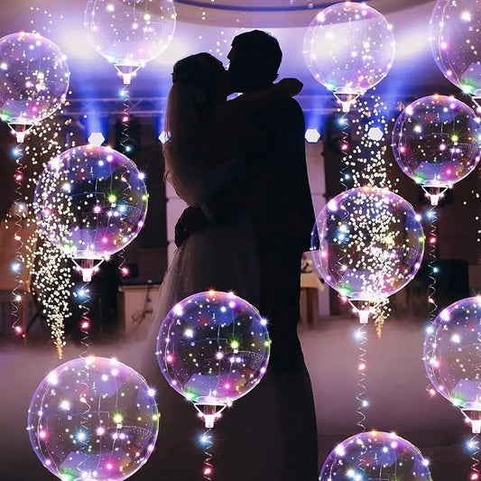 6 stücke 3 satz Transparent Party Glow Bobo Led Ball Leuchten Ballons Hochzeit Blase Ballon Hochzeit Geburtstag Dekoration einzigen.
