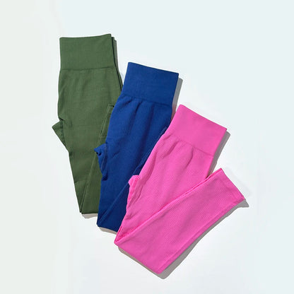 Ribbed Seamless Yoga Leggings For Gym High Waisted Push Up Sport Women Fitness Pants Workout Tummy Control Tights Female Legging.