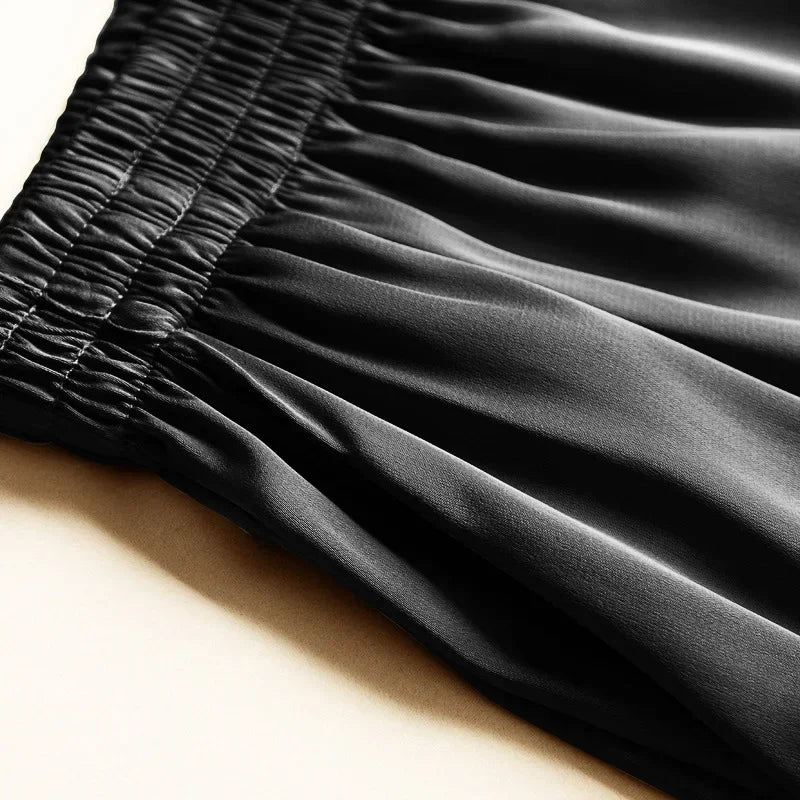 High Waist Ice Silk Acetate Shorts Pants Women's Summer Thin Satin Cropped Pants Casual Loose Plus Size Pajamas Women Shorts.