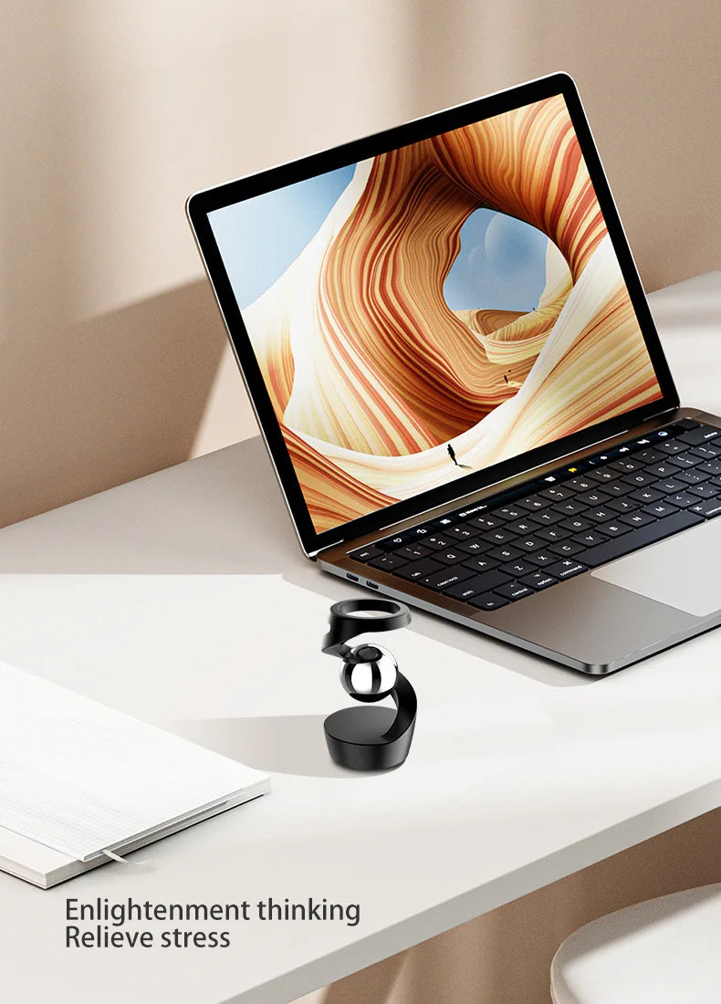 Adult Desktop Stress Relief Toy Aluminum Alloy Decompression Hypnosis Rotary Gyro Fingertip Kinetic levitating Spinner Gift.