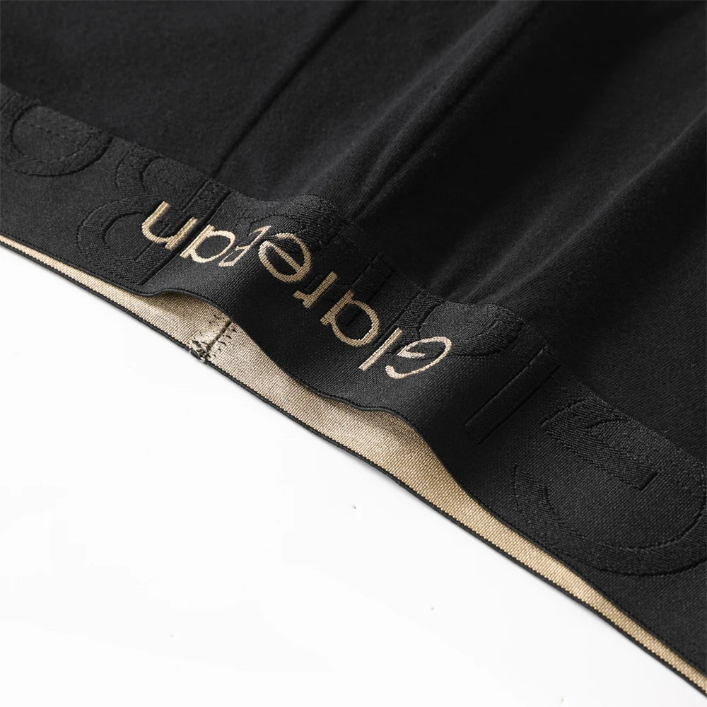 5 stück Pack Schwarz Gold Luxus Marke Baumwolle Boxer Shorts Männer Unterwäsche Weiche Männliche Unterhose für Männer Briefs Boxershorts Sport So