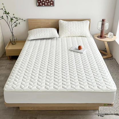 3pcs Waterproof Bedding Set 1pc Mattress Cover 2pcs Pillowcase Soft Comfortable Fitted Sheet Washable Durable Mattress Protector