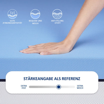 Komfortschaummatratze 18 cm, wendbar, Memory-Schaum, kühlender Bezug, Härte H3/H4, 18 cm hoch, 7-Zonen Unterstützung