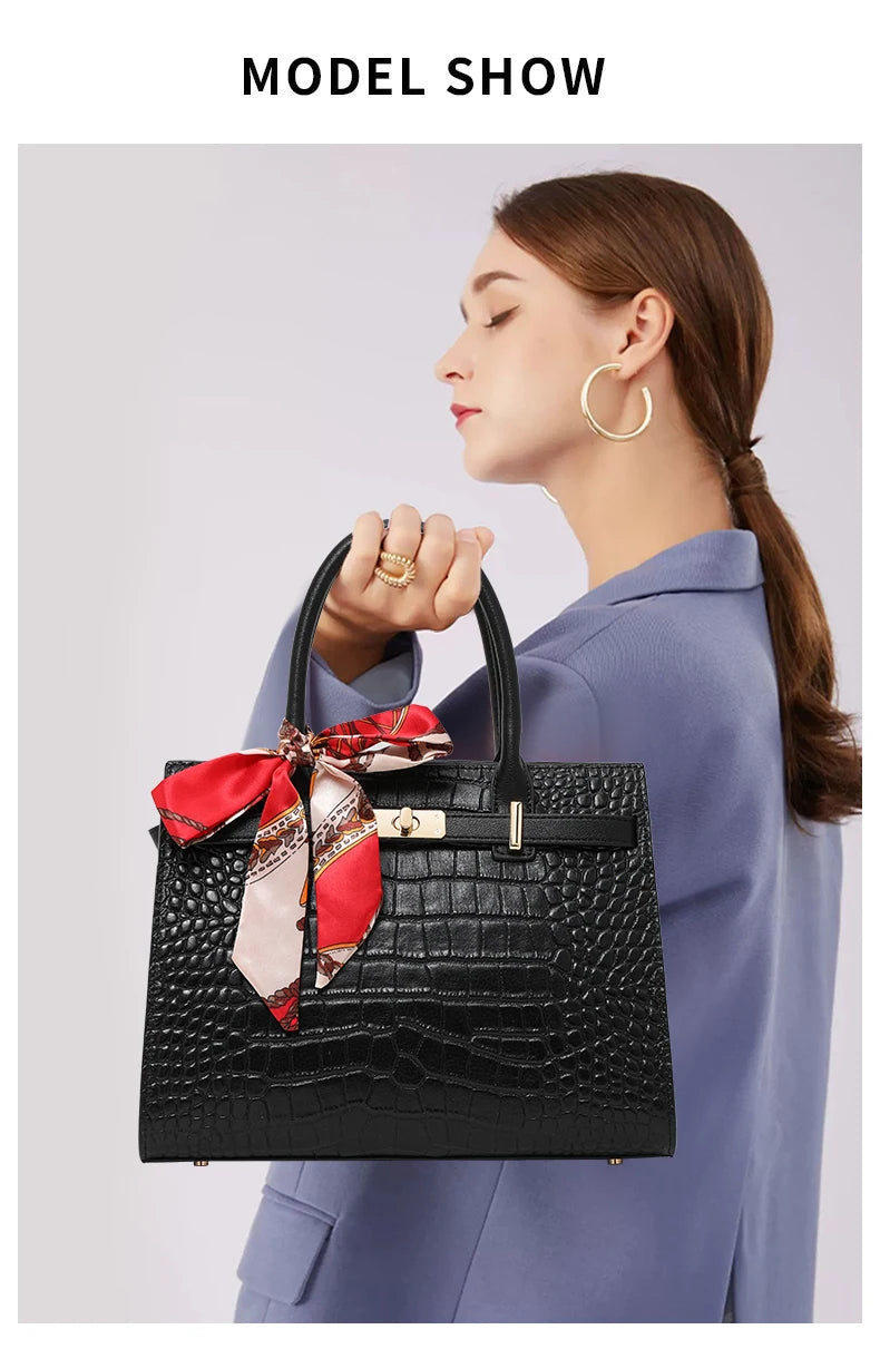 Leather  bag,women's handbag, cowhide cross-body bag, 2024 new style, light and luxurious, mother bag, large capacity.