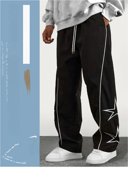 Paratrooper pants sports men's ice silk spring and summer straight work pants lace-up loose pants outdoor pants casual pants.