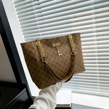 Summer High Quality PU Leather Fashion Large-capacity Shoulder Armpit Women's Bag Work Student Travel Female Retro Handbag Tote