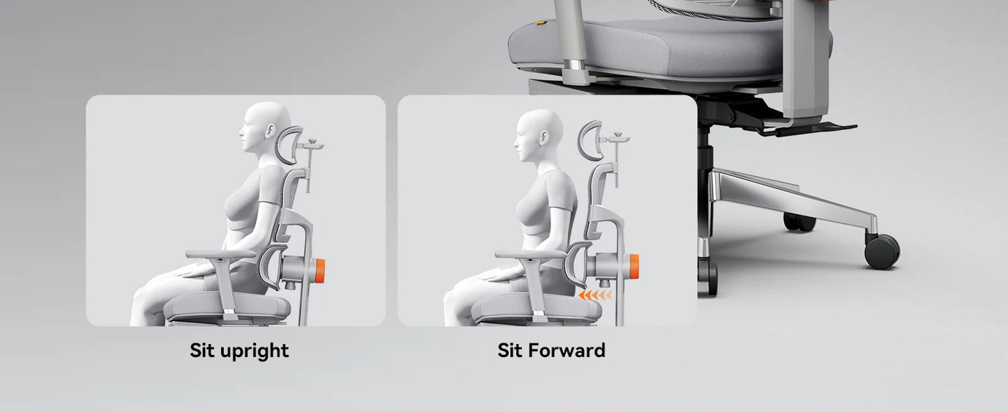 NEWTRAL NT002 Ergonomischer Bürostuhl mit Fußstütze, adaptiver Lordosenstütze, 3D Armlehne und Verstellbare Kopfstütze, Schreibtischstuhl aus Mesh für Büro