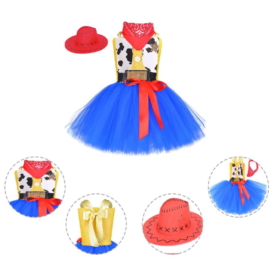 Woody Jessie Toy Story Cowboy Performance Kostüm Sets Mädchen Cartoon Tutu Kleid Kinder Disney Cosplay Karneval Party Kleidung.