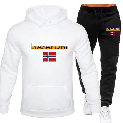 King Print hoodie suit men s casual sportswear fashionable spring and autumn jogging pullover sportswear sweatpants