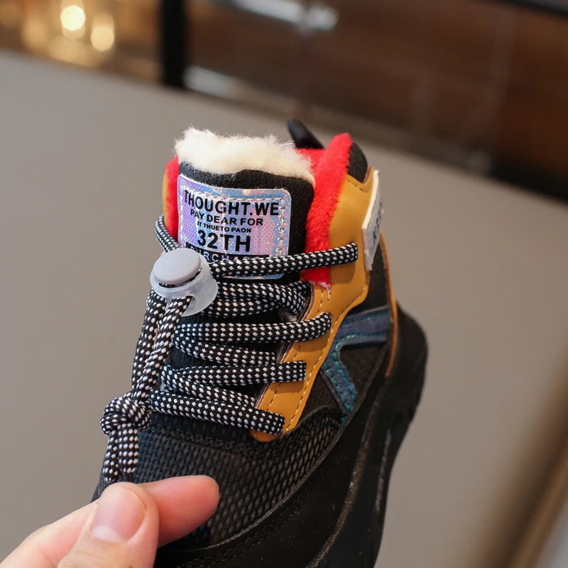 2024 Winter New Children Casual Shoes for Girls Boys Fashion Korean Style Soft Bottom Anti-slippery Versatile Chic Ankle Shoes.