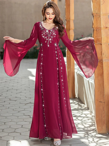 Ramadan Eid Red Abaya Damen Dubai Arab Islam Prayer Clothes Muslim African Dresses For Women Kebaya Kaftan Robe Musulmane Femme.