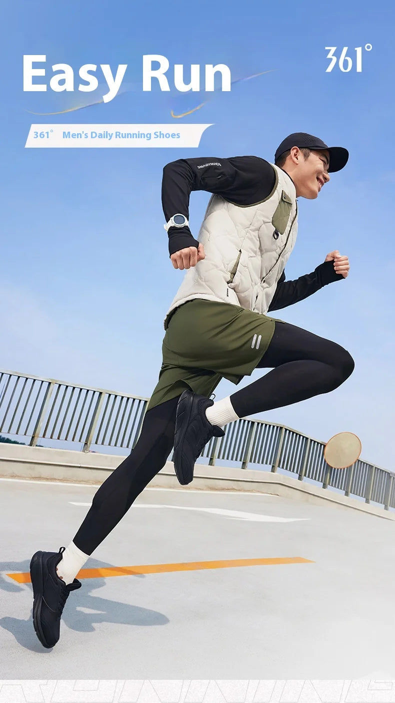 361 Degrees Men Running Shoes Lightweight Cushioning Leather Waterproof Casual Rebound Jogging Non-Slip Sneakers male 672432227.