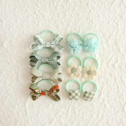 10Pcs/Lot, Elastic Hair Bow Clips for Children, Children's Headwear Hair Accessories for girls, Cute Hair ties, Lovely Hair Rope