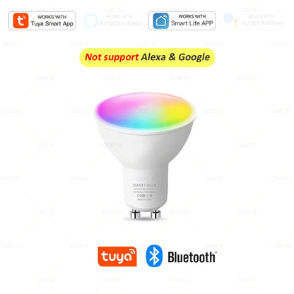 Tuya WiFi GU10 Smart LED Glühbirne Bluetooth GU10 Dimmbare Lampen Smart Life App Control Spotlight Glühbirne Funktioniert mit Alexa Google.