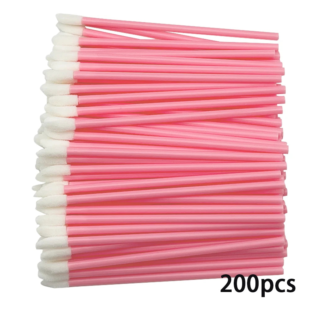 100/200pcs Lip Wands Applicators Disposable Lip Brushes Lipstick Brush Mascara Applicator Gloss Wands Eyelash Extension Tool.