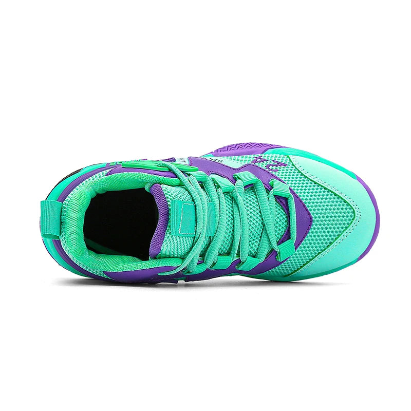 Children Basketball Shoes for Boys Girls Kids Teenagers Breathable Non-slip Lace Up Indoor Outdoor Training Sneakers Tennis Shoe.
