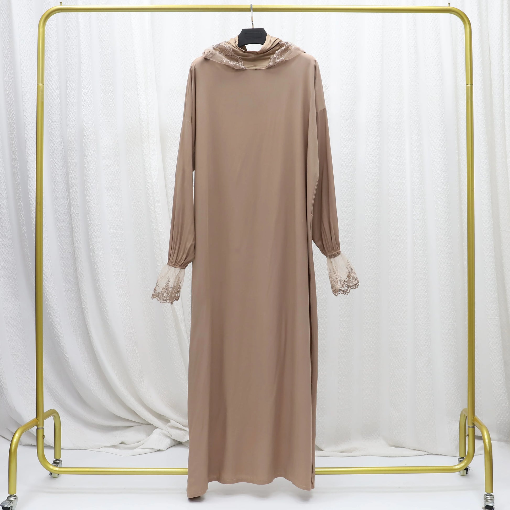 2025 Latest Lace Hoodie Soft And Comfortable jilbab One Piece Long Robe Prayer Abaya Jilbab Nikab Abaya Muslim Dress for Women.