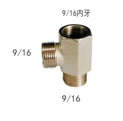 3 Way T Valve Adapter Connector Copper Brass 3/8 1/2 9/16 7/8  for Diverter Bath Toilet Bidet Sprayer Shower Head Water Pipes