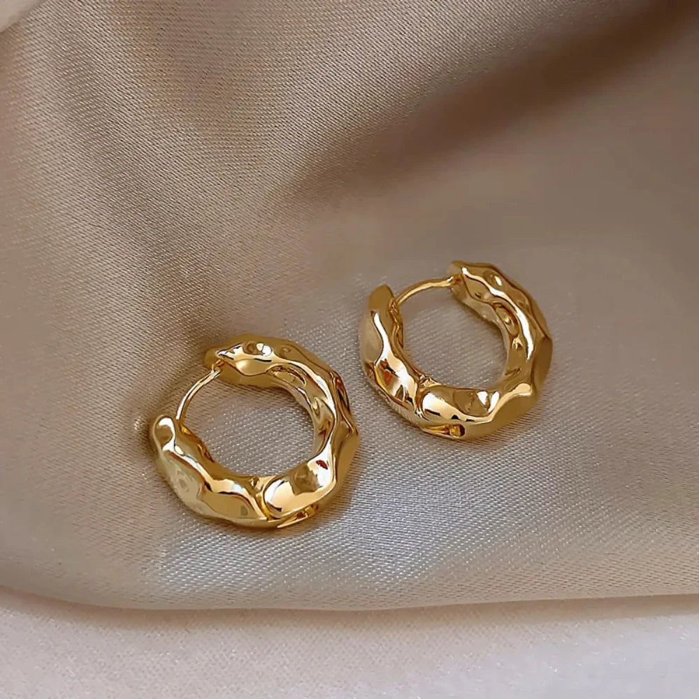 Mariasz Minimalist New Hot Sell Trendy Plated Gold Color Circle Earrings for Women Ear Hoop Earring Classic Jewelry.