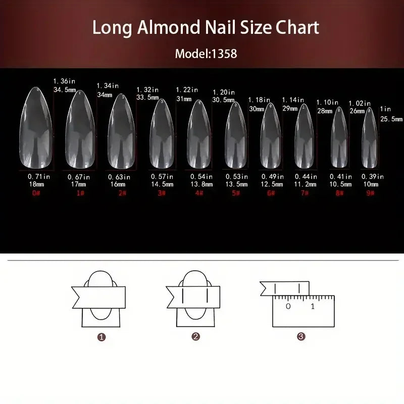 24Pcs Glossy Long Almond Halloween Press On Nails Black And White Horror Style Fake Nails With Rhinestone Reusable False Nails.