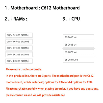 C612 Nas Motherboard DIY Kit E5 2680/2673/2686/2697A V4 CPU 32/64/96/128GB DDR4 Virtual Machine Routers 4x2.5GE 10xSATA Raid.
